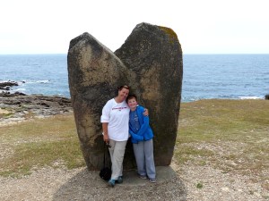 Joe and I pose in front of the "heart rock" on the Quiberon peninsula